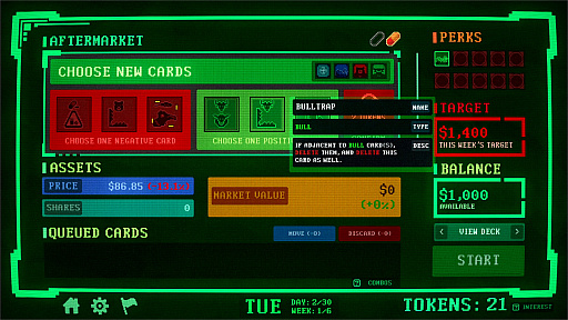 画像ギャラリー No.008のサムネイル画像 / ローグライクデッキ構築ゲーム「Insider Trading」，2026年2月18日に発売予定。チャンスとリスクを見極め，最大利益を狙え