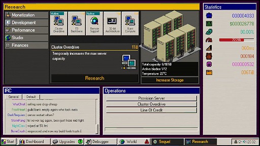 画像ギャラリー No.003のサムネイル画像 / Win98時代を思わせる懐かしいUIデザインが特徴的。MMO運営をテーマにした短編放置系ゲーム「MMO 98」，Steamストアページを公開。