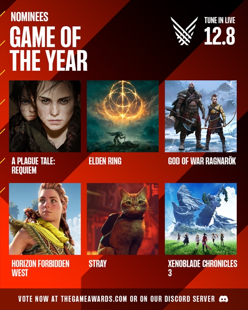 ꡼ No.001Υͥ / The Game Awards 2022ΥΥߥ͡ȺʤˡGOTYϡELDEN RINGפ֥åɡ֡ 饰ʥפʤ
